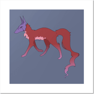 Masked Fox Creature (red) Posters and Art